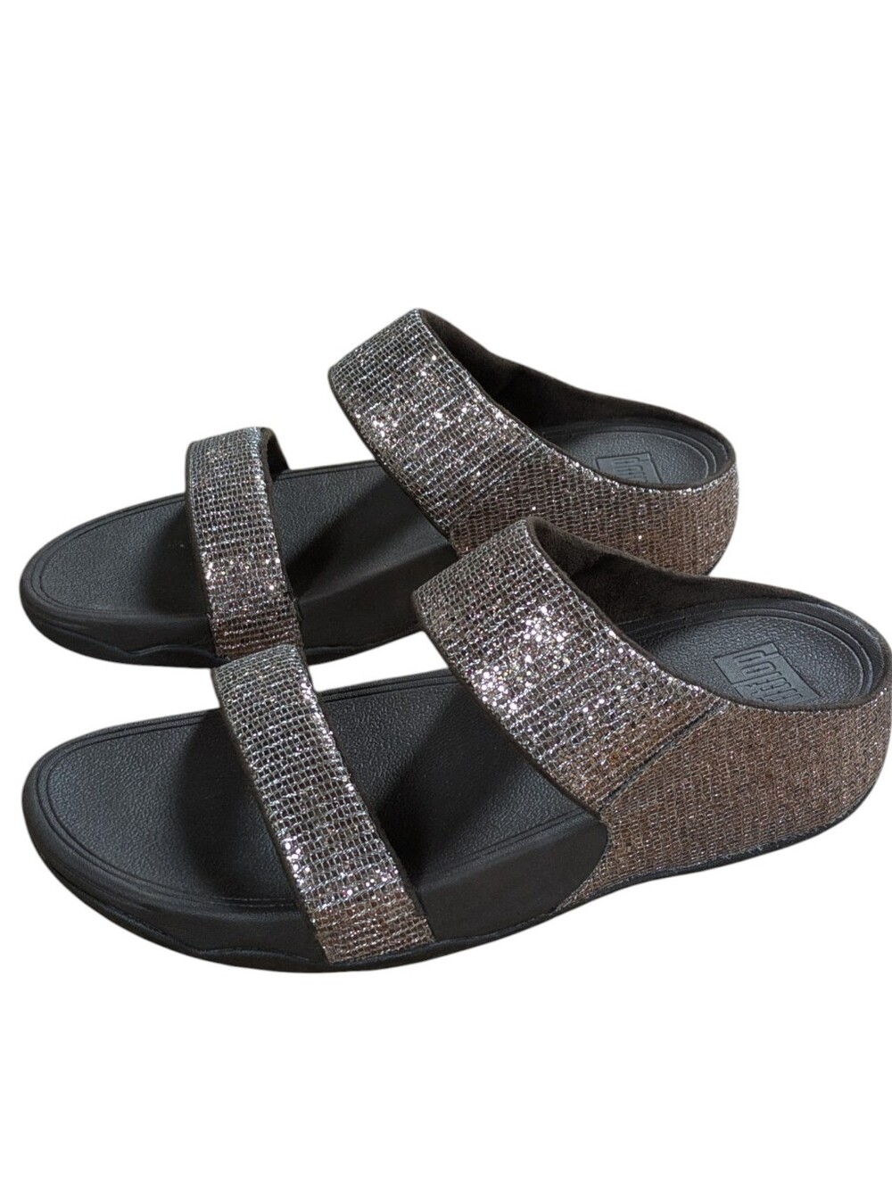 Fitflop Lulu Shimmerglitz Bronze Slide Sandals Size 10